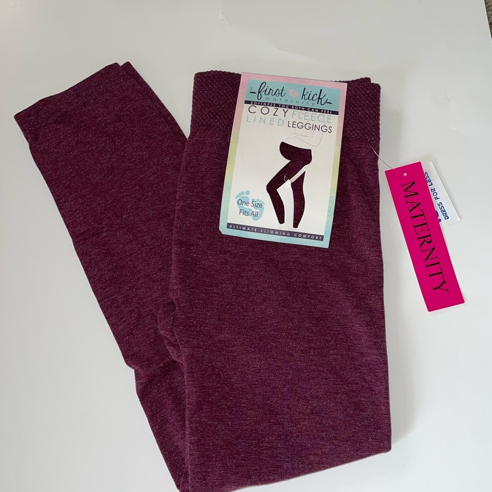 Maroon color Maternity Leggings.